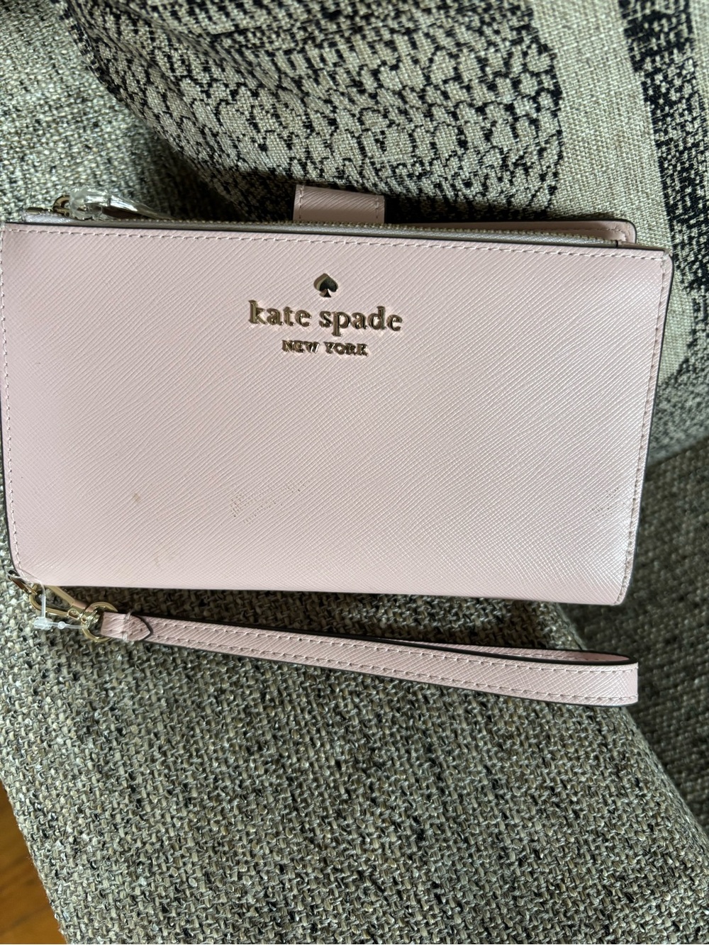 kate spade Blush Pink Saffiano Leather Wristlet Clutch - Picture 9 of 10